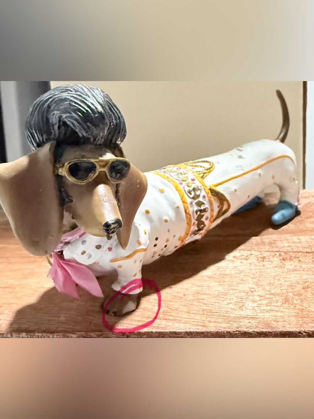 Hamilton  Collection The King Weiner Elvis Dachshund Figurine Doxie Dog  7” Long - Picture 3 of 6
